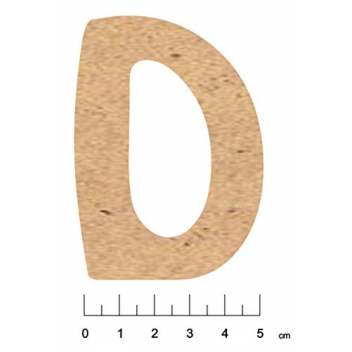 5003A - 3700611149460 - Terre & Bois Créations - Alphabet en bois MDF adhésif 7,5cm Lettre D - France - 2