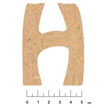 5007A - 3700611149507 - Terre & Bois Créations - Alphabet en bois MDF adhésif 7,5cm Lettre H - France - 2