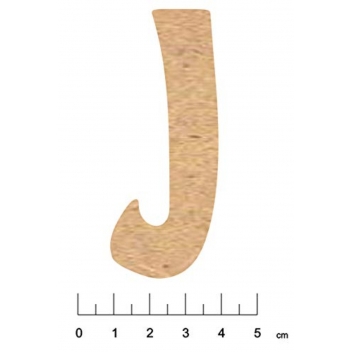 5009A - 3700611149521 - Terre & Bois Créations - Alphabet en bois MDF adhésif 7,5cm Lettre J - France - 2