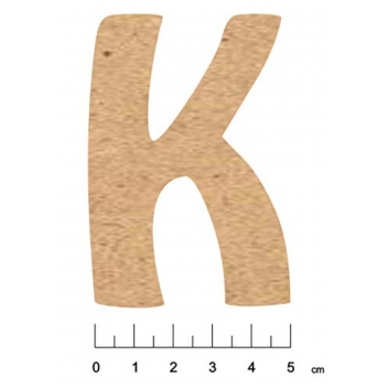5010A - 3700611149538 - Terre & Bois Créations - Alphabet en bois MDF adhésif 7,5cm Lettre K - France - 2