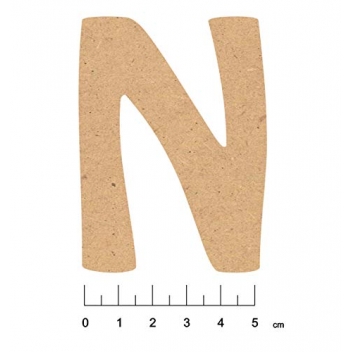 5013A - 3700611149569 - Terre & Bois Créations - Alphabet en bois MDF adhésif 7,5cm Lettre N - France - 2