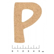 Alphabet en bois MDF adhésif 7,5cm Lettre P
