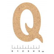 Alphabet en bois MDF adhésif 7,5cm Lettre Q
