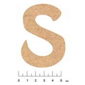 Alphabet en bois MDF adhésif 7,5cm Lettre S