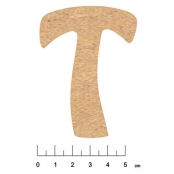 Alphabet en bois MDF adhésif 7,5cm Lettre T