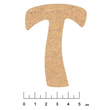 5019A - 3700611149620 - Terre & Bois Créations - Alphabet en bois MDF adhésif 7,5cm Lettre T - France - 2