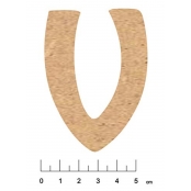 Alphabet en bois MDF adhésif 7,5cm Lettre V
