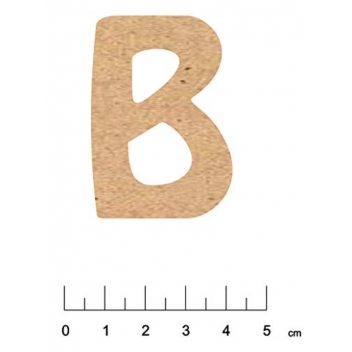 5081A - 3700611149804 - Terre & Bois Créations - Alphabet en bois MDF adhésif 5 cm Lettre B - France - 2