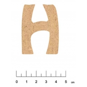 Alphabet en bois MDF adhésif 5 cm Lettre H