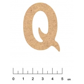 Alphabet en bois MDF adhésif 5 cm Lettre Q