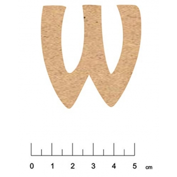5102A - 3700611150015 - Terre & Bois Créations - Alphabet en bois MDF adhésif 5 cm Lettre W - France - 2