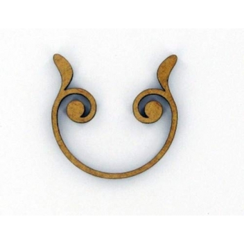 2256 - 3700611121558 - Terre & Bois Créations - Forme en bois MDF Volute Sourire - France - 2