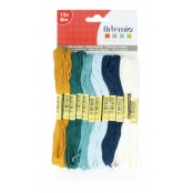 Fil de Coton 8m Assortiment multicolore 12 pièces