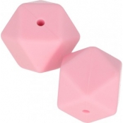 Perles en silicone Idéal attache tétine Bébé Rose 17 mm 2 pièces