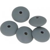 Perles en silicone Idéal attache tétine Bébé Gris 12x7 mm 5 pièces