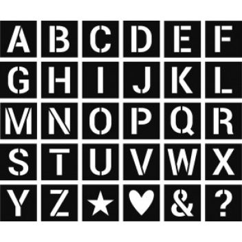 15093011 - 5414135235148 - Artémio - Pochoirs Alphabet 6x6 cm 30 pièces