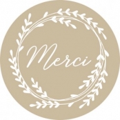 Autocollant en kraft Merci Idéal Mariage 60 pièces