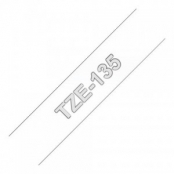 Cartouche ruban Etiqueteuse 12mm Lamined Blanc / Transparent TZe-135 P-Touch
