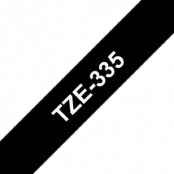 Cartouche ruban Etiqueteuse 12mm Lamined Blanc / Noir TZe-335 P-Touch