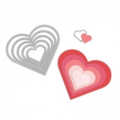 Matrice découpe (Die) Framelits Coeurs Big Shot Sizzix 6 pièces