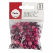 Perles en bois polies 10mm Tons baies 52 pièces