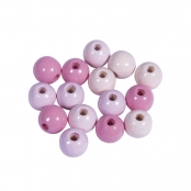 Perles en bois polies 8mm Tons roses 84 pièces