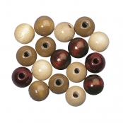 Perles en bois 12mm Tons bruns 32 pièces