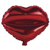 Ballon en aluminium Bouche en coeur rouge 46x51cm