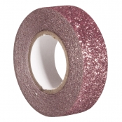 Ruban adhésif pailleté Rose antique 1,5 cm x 5m