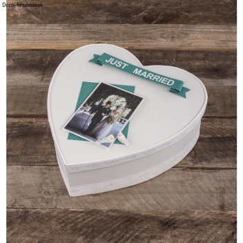 67293102 - 4006166120336 - Rayher - Boîte Coeur pap.mâché,FSC Rec 100%,ø30cm, blanc, 10cm - 2