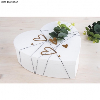 67293102 - 4006166120336 - Rayher - Boîte Coeur pap.mâché,FSC Rec 100%,ø30cm, blanc, 10cm - 3