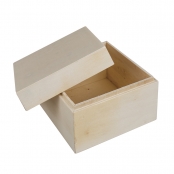 Boite en bois avec couvercle 12x12x9 cm