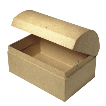 71750000 - 4006166286834 - Rayher - Boîte p.mâché: Coffre FSC Recycled, 12x8x7,5cm - 2