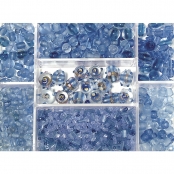 Perles en verre Aigue-marine Mélange couleurs et tailles