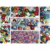 Perles en verre Coloré Mélange couleurs et tailles