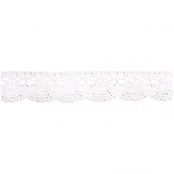 Ruban dentelle blanc en coton \