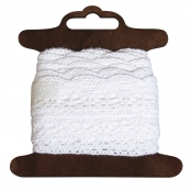 Ruban dentelle blanc en coton \
