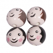Perles en bois Tête Femme et homme 23 mm 4 pièces