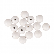 Perles en bois Blanc mat 1,5 cm 15 pièces