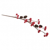 Branche de baies avec cônes d'aulne 35cm