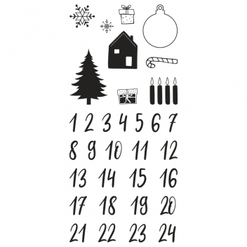 50223000 - 4006166812170 - Rayher - Tampon Transparent Clear Stamps Chiffres pour Calendrier de l'Avent - 7