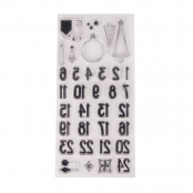 Tampon transparent Chiffres Calendrier de l\'Avent Nordic 34 motifs