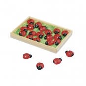 Coccinelle en polyrésine 1,5 cm 18 pièces