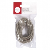 Cordon en laine avec coeur en jute, 5mm, gris, 3m