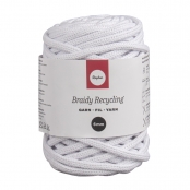 Fil à crocheter Tressé Braidy Recycling 6mm Blanc