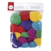Pompons Ethno Mix Assortiment de Couleur et de tailles 18 pièces