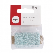 Ficelle bicolore Ø 1mm 35m Bleu lagon