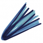 Fil chenille Tons bleus 50 cm Assortiment de 10 pièces