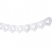 Guirlande en papier Coeur silhouette Blanc 300x17,5x17cm