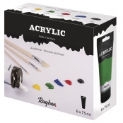 Kit de Peintures acryliques 6 couleurs 75ml